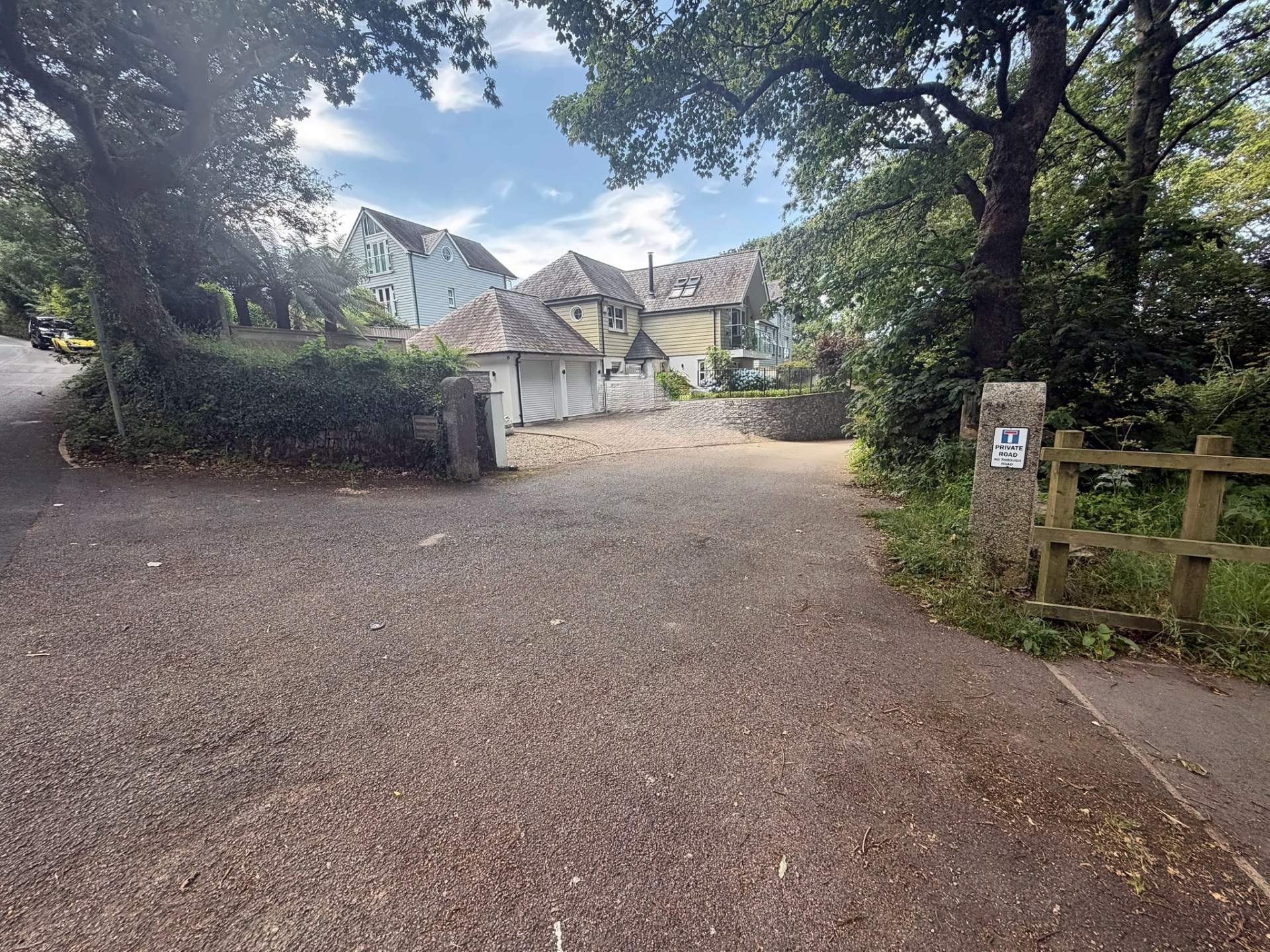 The peaceful private lane leading to the practice