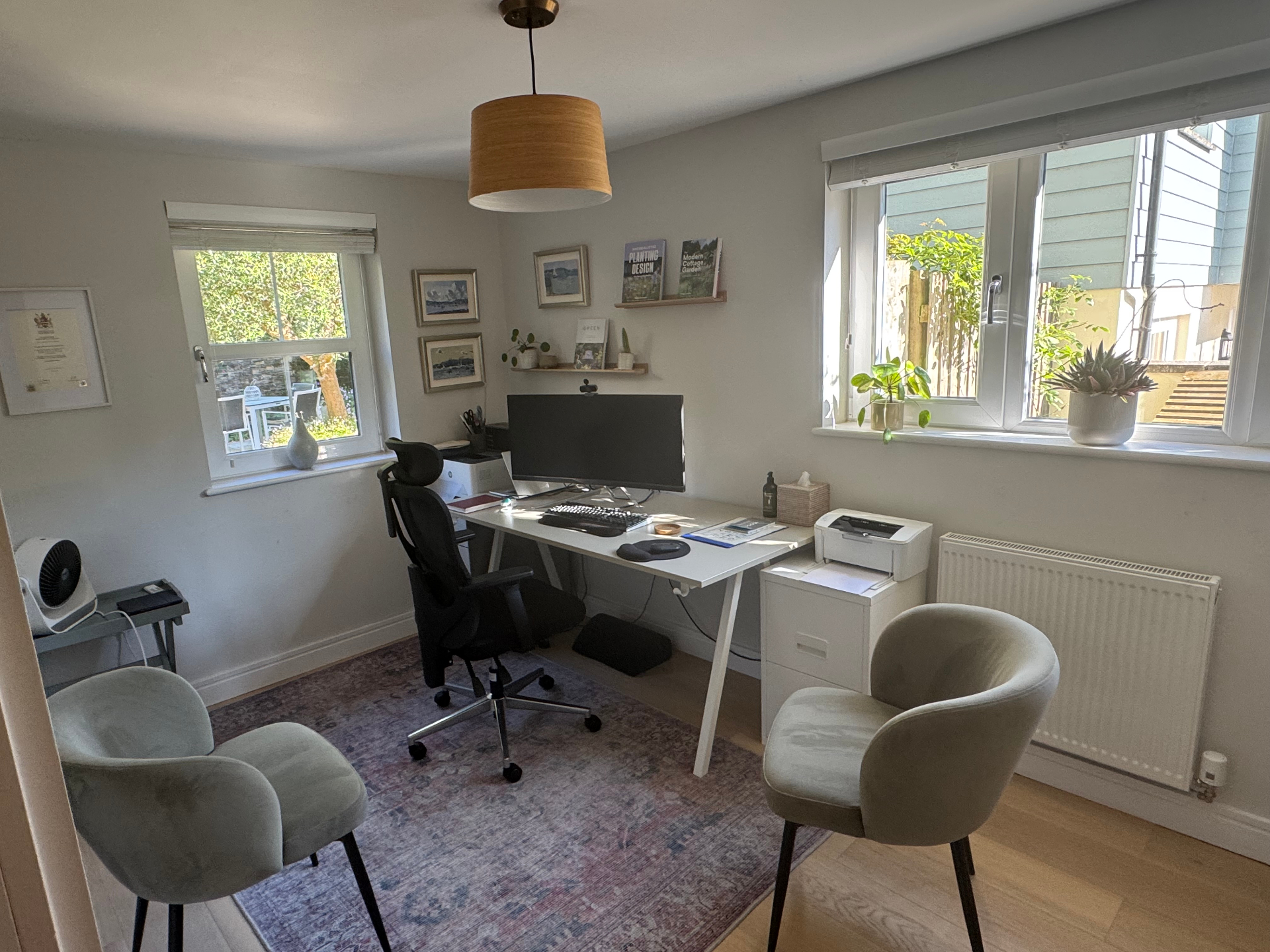 Claire's warm and welcoming therapy room